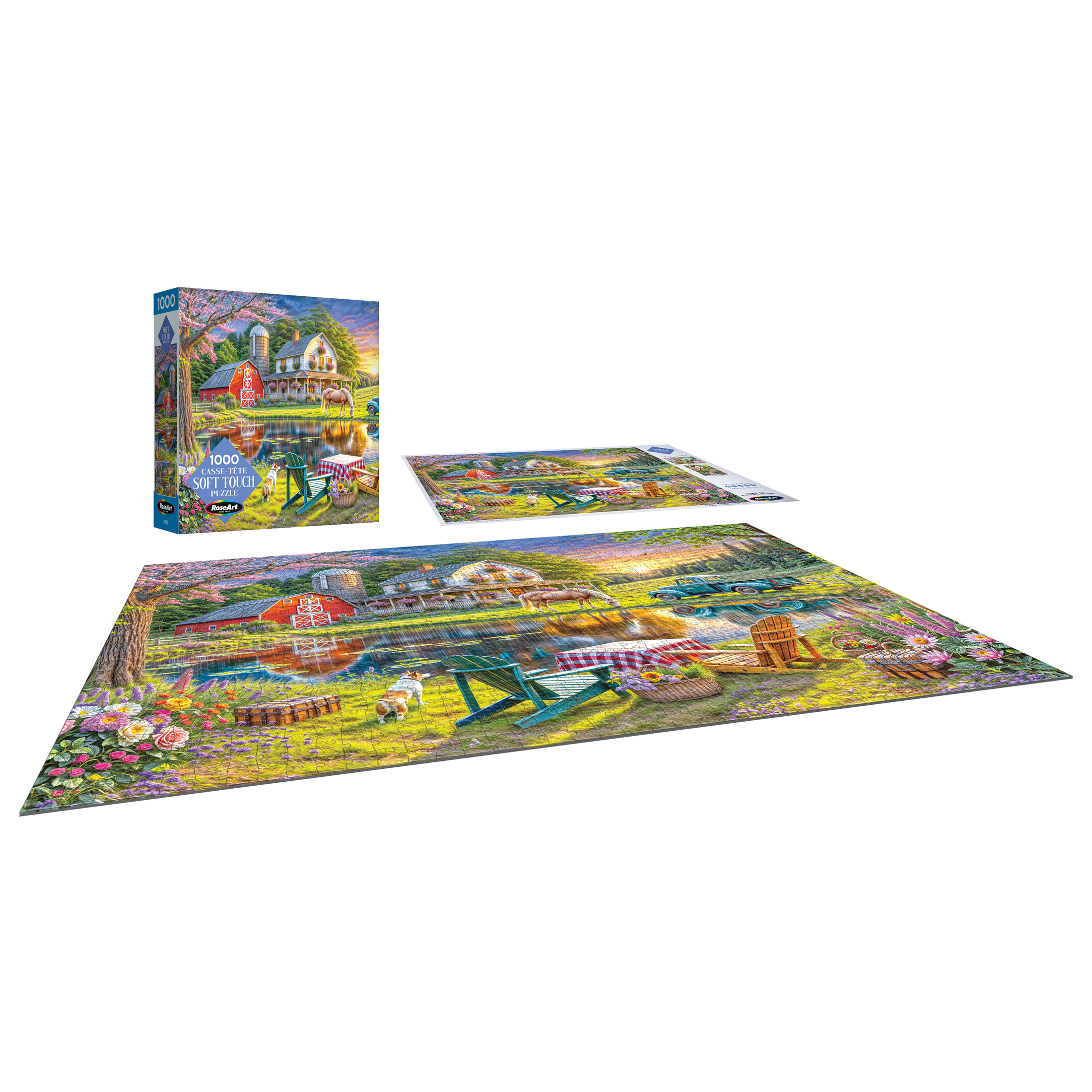 RoseArt - Soft Touch 1000-Piece - Backyard- Adult Interlocking Puzzle