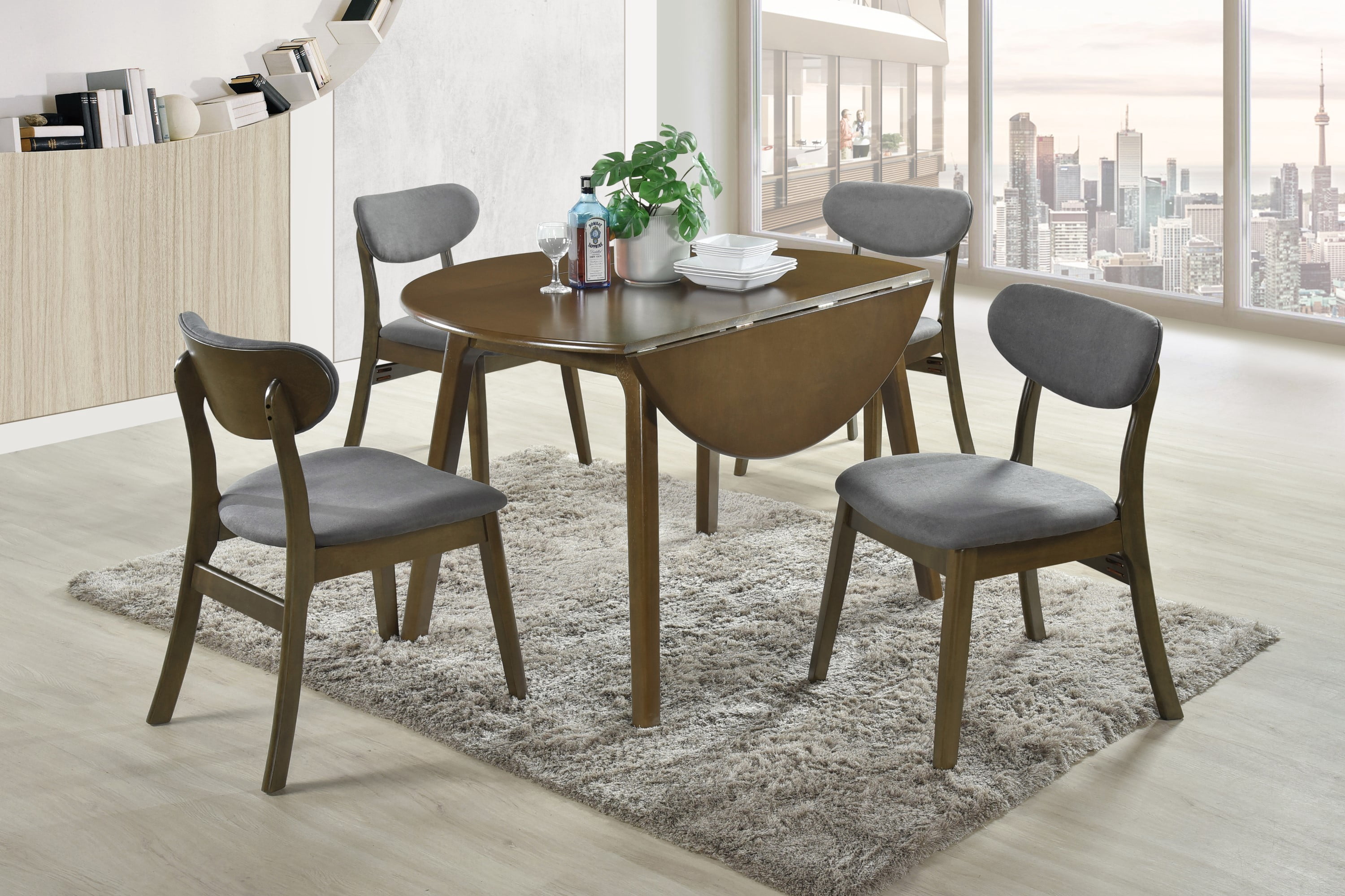 Home Design Kitty Dining Chair (Set of 4), Gray/Brown, Curved-back design, Padded seat, Comfortable seating, Sturdy frame, Modern style, Durable construction