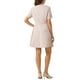 thumbnail image 3 of Vestido skater elegante de tweed con cuello redondo y mangas cortas para mujer INSPIRE CHIC en color rosa, 3 of 6