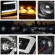 thumbnail image 3 of Faros delanteros PM PERFORMOTOR negros con LED transparente en las esquinas 07-14, 3 of 6