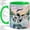 Green, variant on Watercolor Common Loon Coffee Mug, Lake Bird Mug, Morning Coffee Tea Cup for Cabin Office, Black White Wings Splashing on Water, Pine Forest Sunset Nature Art, Birdwatchers Women Men