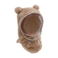 thumbnail image 2 of segolike Face Hat Windproof Animal Ears Hat Balaclava Removable Hooded Hat Face Cover for Camping Children Skiing Bear Ears Khaki, 2 of 8