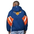 thumbnail image 2 of Men's Starter  Blue New York Knicks The Line Up Oxford Crinkle Half-Zip Hooded Jacket, 2 of 2