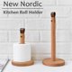 thumbnail image 2 of Kitchen Wooden Roll Paper Towel Holder Bathroom Tissue Vertical Stand Napkins Rack, 2 of 5