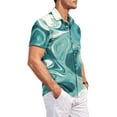 thumbnail image 4 of Dresfit Hawaiian Shirts Mens Button Down Short Sleeve Polo Shirt Spring 2026 Graphic Holiday Aloha Shirt Floral Big and Tall Loose Tropical Mokaloha Shirt Turquoise 4XL, 4 of 8