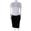 Pre-owned|Escada Womens Ruched Pleated Pencil Skirt Black Size 40