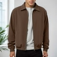 thumbnail image 4 of Casual Jackets for Men 2025 Corduroy Loose Long Sleeve Collared Zip Up Jacket with Pockets Outerwear Coat, 4 of 6