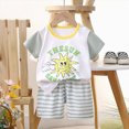 thumbnail image 2 of KPOPLK Toddler Baby Boy Clothes for 2t 3t 4t 5t 6t 7t 8t Boys Cute Summer Short Sleeve T-Shirt Tops Shorts Clothes Sets Baby Boy Outfits(18-24 Months,White), 2 of 4