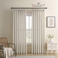 thumbnail image 4 of Muuphra Pinch Pleated Light Filtering Linen Blended Curtains with Metal Rings and Hooks for Living Room Bedroom,2 Panels,Cream Beige,40"×102", 4 of 8