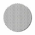 thumbnail image 1 of Modern Mouse Pad for Computers, Geometric Triangle Shapes Zig Zag Triggering Lines Minimalist Pattern Print, Round Non-Slip Thick Rubber Modern Mousepad, 8" Round, Black and White, by Ambesonne, 1 of 2