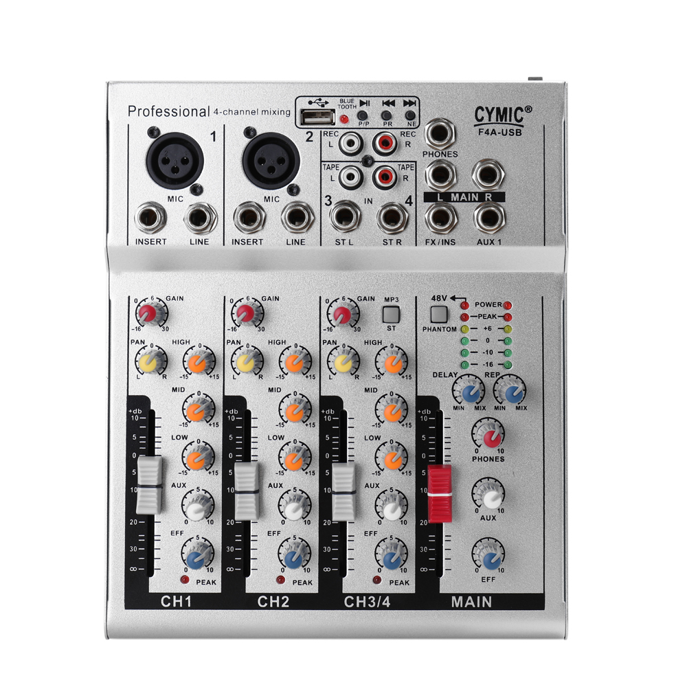 Mini Household Portable Audio Mixer with USB DJ Sound Mixing Console