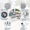 thumbnail image 4 of Outdoor Aluminum Furniture Set, 5 Pieces Patio Sectional Conversation Chat Sofa Modern Seating Set with Coffee Table Furniture Clips for Backyard, White+Grey, 4 of 10