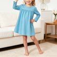 thumbnail image 2 of OJSFQUFP Girls' Long Sleeved Home Nightgown Leisure Cute Solid Color Dress, 2 of 8