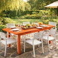 thumbnail image 6 of Benjara Meta 95" Extendable Dining Table- Orange Aluminum Frame- Plank Top, 6 of 10