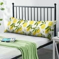thumbnail image 2 of Lemon Print Body Pillow Cover - Soft & Breathable Fabric, Hidden Zipper, 20"x54", Cute Fruit & Floral Design - Perfect Gift for Lemon Lovers, Summer Decor, Side Sleepers & Pregnancy Support, 2 of 7
