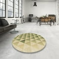 thumbnail image 4 of Ahgly Company Machine Washable Indoor Round Transitional Brown Gold Area Rugs, 8' Round, 4 of 7