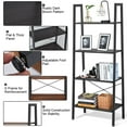 thumbnail image 4 of Giantex 4-Tier Wood Ladder Shelf, Display Rack w/Large Storage Space, Modern Bookshelf for Home & Office, Dark Grey and Black, 4 of 4