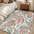 thumbnail image 5 of Paisley Flower 3'x5' Washable Rug, Spring Watercolor Floral Leaf Plant Orange Non-Slip Area Rugs for Entryway Kitchen Classroom, StainResistant Dorm Throw Carpet, Low Pile Soft Indoor Floor Mat, 5 of 9