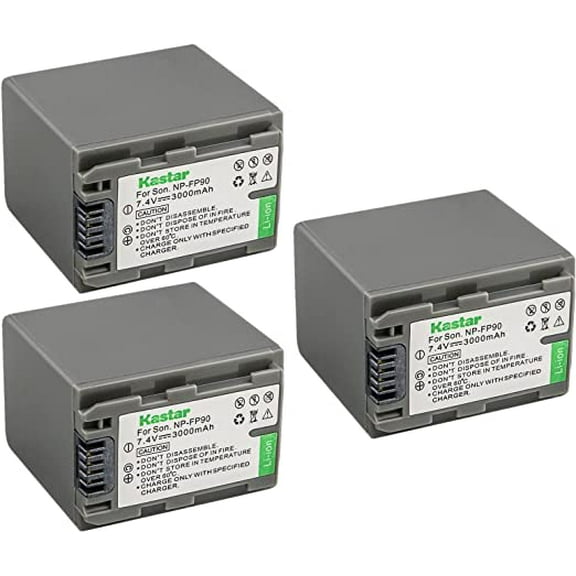 Kastar 3-Pack Battery NP-FP90 / NP-FP91Replacement for Sony DCR-SR50, DCR-SR60, DCR-SR70, DCR-SR80, DCR-SR90, DCR-SR100, HDR-HC3, HDR-HC3E, DCR-DVD103, DCR-DVD105, DCR-DVD202 Camera