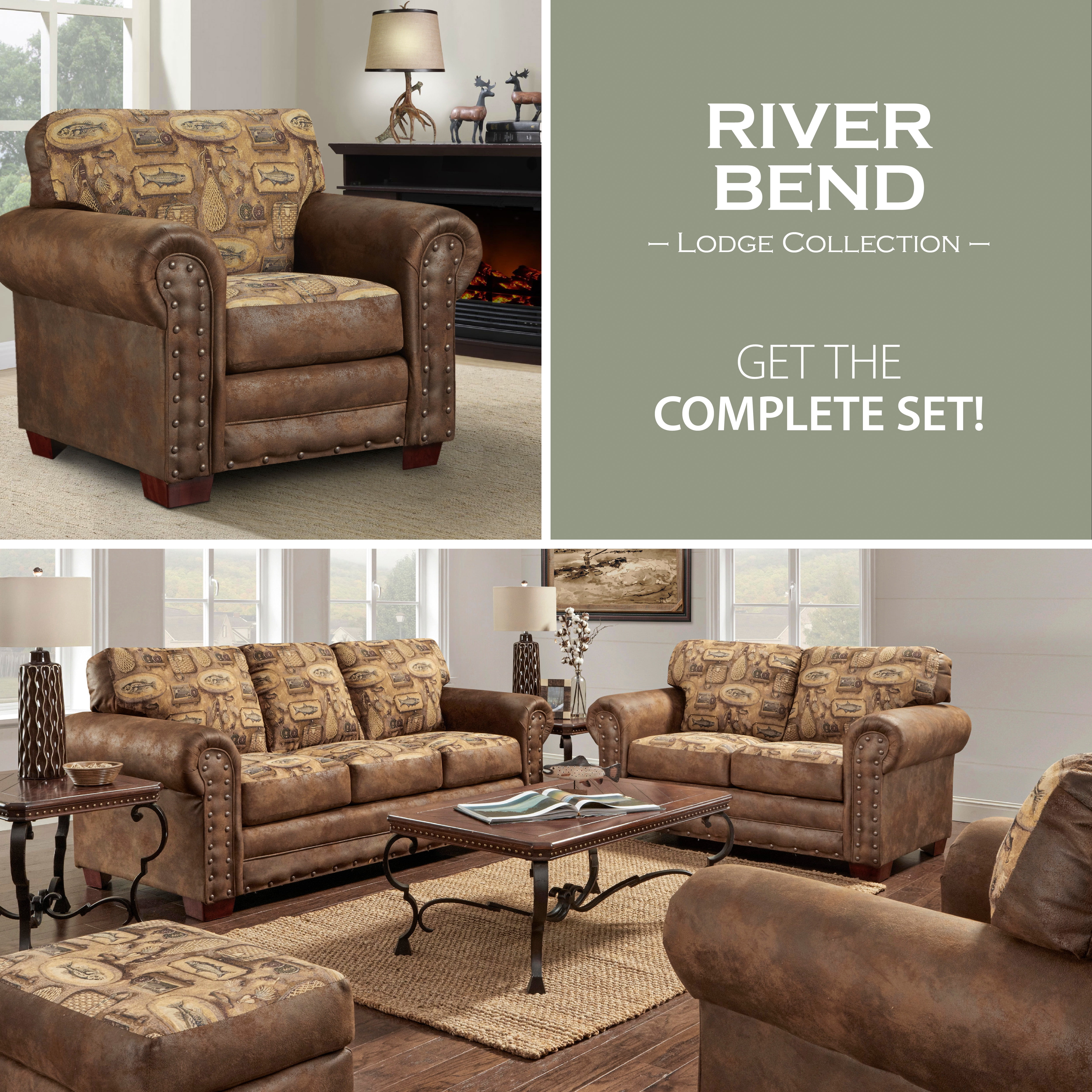 American Furniture Classics Model 8500-80 River Bend Ottoman