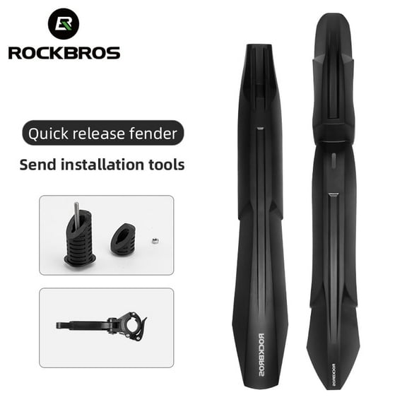 ROCKBROS Bicycle Mud Fender Widened Enlarged & Quick Release Flexible Adjustment PP Twist-resist Streamline Bike Mud Fenders
