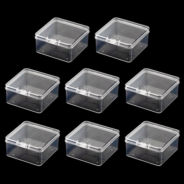 Dinheiro - Caja de plástico transparente para guardar cuentas, 8 unidades, organizador de cajones con tapa para cuentas, tarjetas y otros accesorios para manualidades