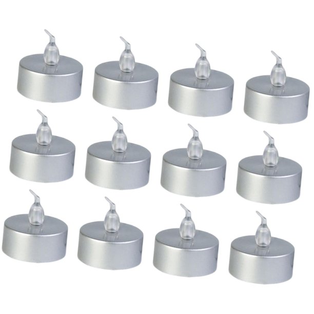 12x Velas pequeñas Luces Ceremonias en el hogar Regalos Aniversario Cumpleaños Flash amarillo plateado SM SunniMix Vela candelita
