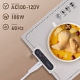 thumbnail image 3 of Foldable Flexible Silicone Household Table Hot Plate, 3-Speed Adjustable Temperature Food Heating Pad US Plug, 3 of 9