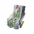 thumbnail image 4 of Nature Soft Flannel Fleece Throw Blanket, Floral Theme Branch with Leaves Butterflies and Drops of Water Pattern, Cozy Plush for Indoor and Outdoor Use, 60" x 80", Fern Green Pale Blue, by Ambesonne, 4 of 6