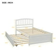 thumbnail image 4 of Gzxs Wood Platform Bed Frame with Headboard, Trundle, Solid Wooden Foundation, No Box Spring Needed, Wood Slat Support, Twin size, White, 4 of 9