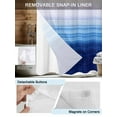 thumbnail image 3 of No Hook Cloth Fabric Shower Curtain with Snap in Liner, Blue Pink Ombre Waterproof Shower Curtains Set with See Through Top Window, Gradient Abstract Stripes Texture Bath Curtains Shower 36"x72", 3 of 6