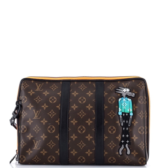 Pre-Owned Keepall Pouch Monogram Canvas with LV Friends Patch By Rebag
