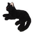 thumbnail image 2 of Figura realista de gato negro, peluche suave para niños, ideal como almohada decorativa para fiestas de cumpleaños o Halloween., 2 of 7