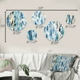 thumbnail image 4 of Designart "Serene Blue Seashore Harmony III" Floral Round Wall Art Set Of 5 - Blue Cottage Office Room Wall Art Set, 4 of 6