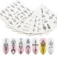 thumbnail image 2 of Vogacara 8 hojas de pegatinas de uñas de flores nuevas para mujer, calcomanías de transferencia de flores simples, tatuajes para manicura, Arte de uñas, 2 of 6