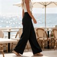 thumbnail image 3 of JUUNthy Wide Leg Pants for Womens, with Pockets High Rise Lightweight Pull On Vacation Casual Palazzo Trousers Dark Grey XL, 3 of 14