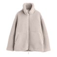 thumbnail image 4 of FASHOFT Fuzzy Fleece Jackets for Women Fall Winter Warm Long Sleeve Sherpa Coats Casual Full Zip Up Outerwear with Pockets Beige M, 4 of 4