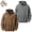 Brown+Gray, variant on Men's 2 Pack 100% Cotton Vintage Washed Distressed Hoodies, Heavyweight Pullover Hooded Sweatshirts with Kangaroo Pocket, Loose Fit Casual Streetwear for Men