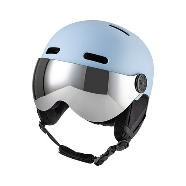Casco de snowboard con gafas de esquí, cascos deportivos de protección para la cabeza, casco de nieve Azul