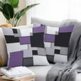 thumbnail image 2 of Purple Black Patchwork Outdoor Pillow Covers Pack of 2 Abstract Geometric Art Waterproof Throw Pillow Covers Decorative Cushion Cases for Patio Garden Tent Balcony Couch 16x16 inch, 2 of 8