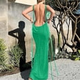 thumbnail image 5 of Wycnly Dresses for Women 2024 Sexy Spaghetti Strap Basic Bodycon Night Party Club Dresses Sleeveless One Line Neck Solid Summer Maxi Casual Dress Green S Clearance Clothes, 5 of 7