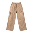 thumbnail image 5 of Women's Wide Leg Pants - Lightweight Pleated Casual Long Trousers - Loose Elastic Waist Drawstring Outdoor Running Pants with Pockets, 5 of 9