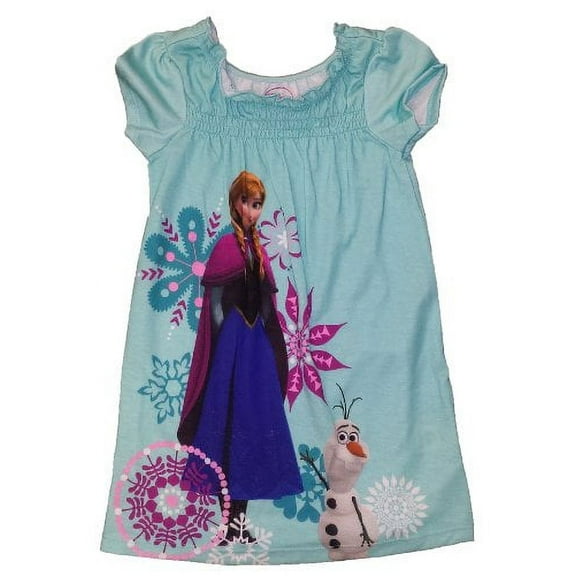 Disney Frozen Anna and Olaf Floral Snowflake, Nightgown, Gown, Size 3
