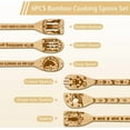 thumbnail image 2 of 6Pcs Cat Bamboo Cooking Utensils Wooden Engraved Cooking Spoons Set Carving Kitchen Bamboo Spatula Set for Women and Men Wood Cooking Spoon for Kitchen House Warming Gift Brown, 2 of 9