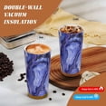 thumbnail image 4 of Stainless Steel Coffee Cup 7.7×2.6×3.5in Tapered Design Nylon Woven Wrist Strap Portable Durable Cup Bottom With Non-Slip Sticker Blueviolet Marble_3, 4 of 8