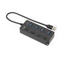 thumbnail image 3 of Divisor De 4 Puertos USB 3.0, HUB USB 3.0 Fuerte Compatibilidad Fácil Conexión Indicador LED Para Disco U ANGGREK USB Multiport Hub, 3 of 8