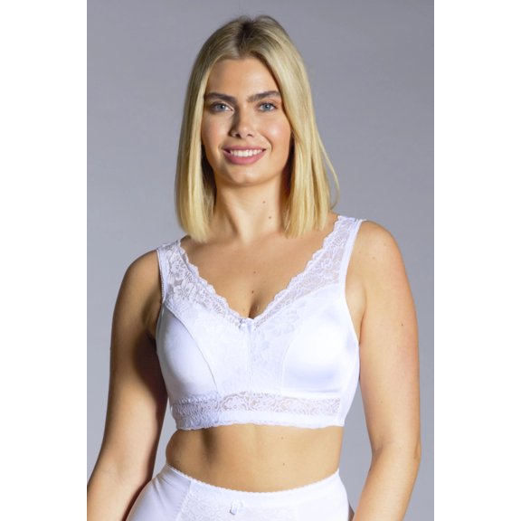 Women's Rhonda Shear 672P Ahh Pin-Up Lace Leisure Bra with Removable Pads (Black S)