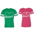 thumbnail image 1 of Beast Beauty Ear Matching Couple Cotton Jerseys (Men Green / Women Pink) (Men L / Women S), 1 of 3