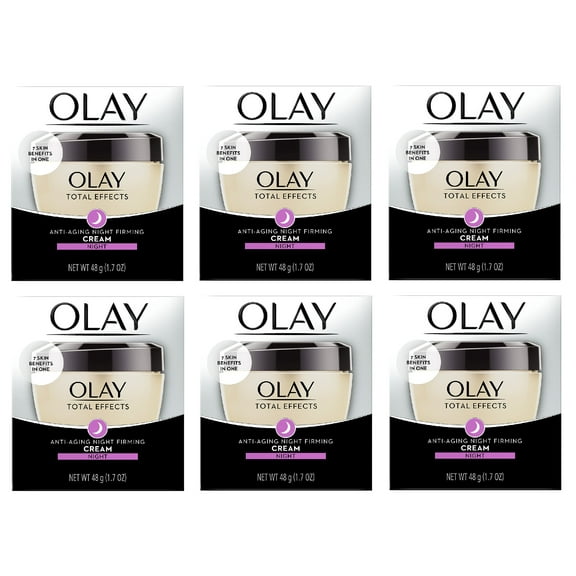 Olay Total Effects Anti-Aging Night Firming Cream, Night, 1.7 Oz (Pack of 6)