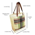 thumbnail image 6 of Plaid Reusable Grocery Tote Bag Extra Durable - Personalized Monogram or Name Available Natural/Multi Green Black, 6 of 6